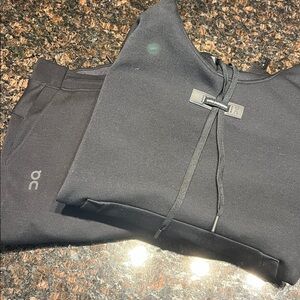 On Running Women's Black Hoodie (M) and Sweats (L)